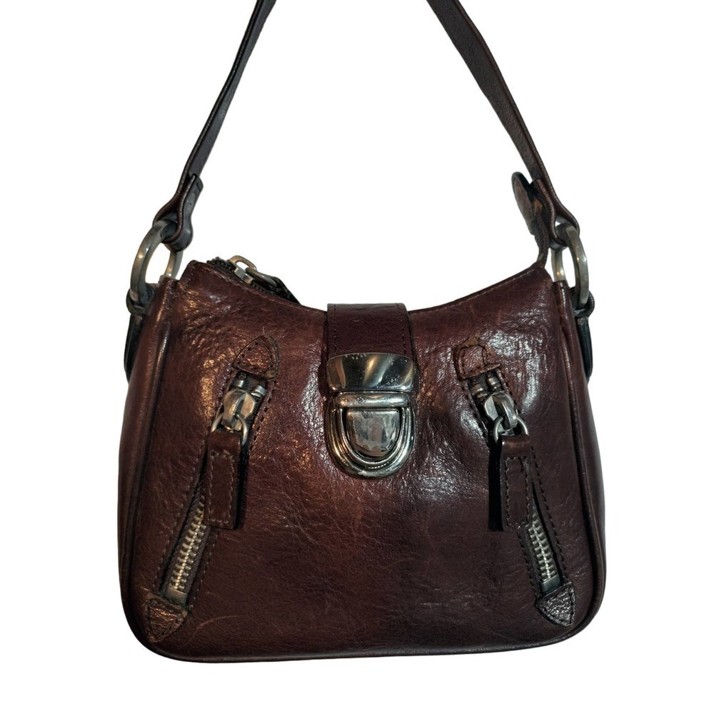 Wilson's Leather vintage small hand purse brown Italian leather - Picture 2 of 9